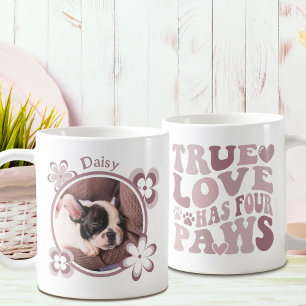 Blush Pink Custom Pet Dog Name and Photo Coffee Mug