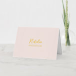 Blush Pink Custom Text / Your Name Stationery Foil Greeting Card<br><div class="desc">This custom card design features a real foil text with blush pink background. You can personalised the text and choose the foil stamp(gold or silver). This stylish greeting card can use for your personal stationery or your business. More designs are available at my shop BaraBomStudio.</div>