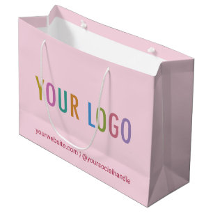 Blush Pink Customised Gift Bag with Company Logo