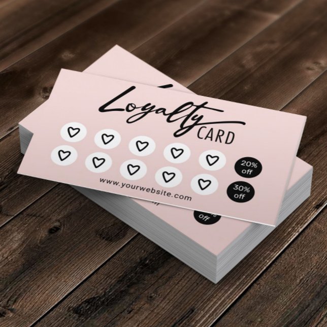 Blush Pink Cute Hearts Beauty Salon Spa Loyalty (Creator Uploaded)