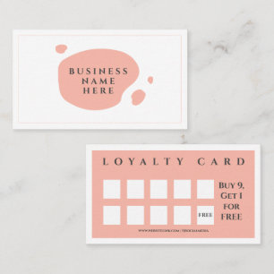 Blush Pink Cute Minimalist Salon Coffee Shop Loyalty Card