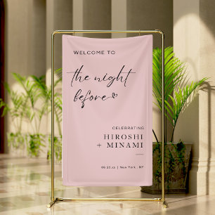 Blush Pink Cute Welcome To The Night Before Banner