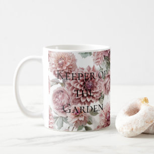 Blush Pink Dahlia Watercolor Cottagecore Gift Coffee Mug
