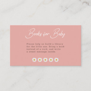 Blush Pink Daisy Floral Books for Baby Enclosure Card