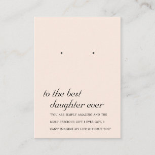 BLUSH PINK DAUGHTER FRIEND EARRING DISPLAY CARD