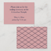 Blush Pink Diamonds Temple Sealing Invitation
