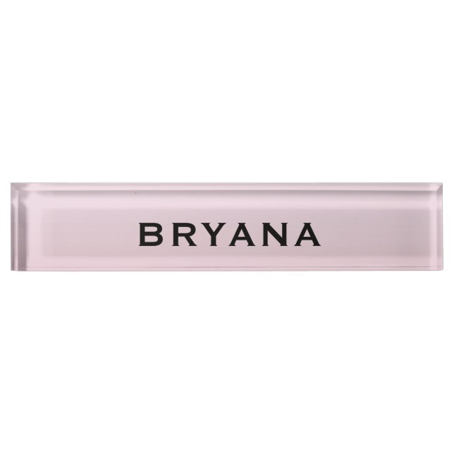 Blush Pink Dipped Modern Personalised Desk Nameplate (Front)