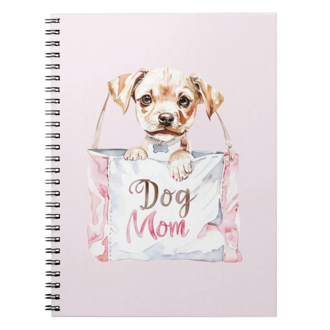 Blush Pink Dog Mom Bag Notebook (Front)