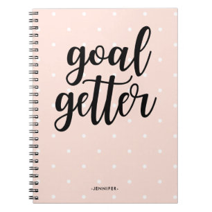 Blush Pink Dots Goal Getter Spiral Notebook