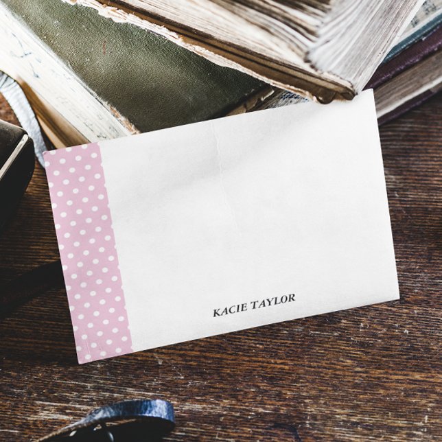 Blush pink Dots Personalised Note Cards (Creator Uploaded)