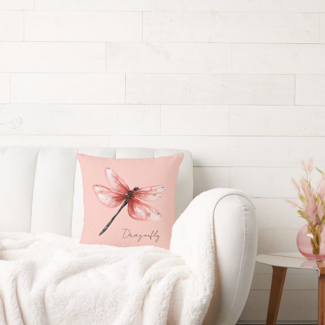 Blush Pink Dragonfly Cushion (Couch)
