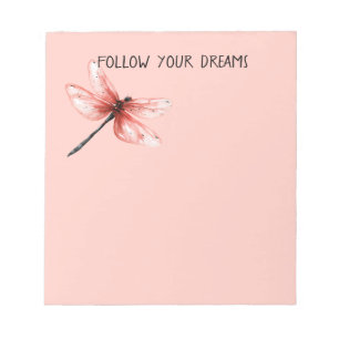 Blush Pink Dragonfly Dreams Notepad