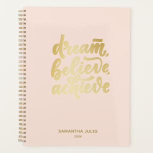  Blush Pink Dream Believe Achieve  Motivational Planner