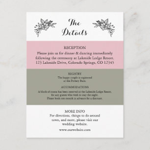 Blush Pink Dusty Sage Green Wedding Enclosure Card
