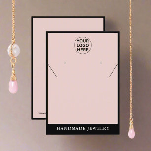 Blush Pink Earrings Necklace Jewellery Display Calling Card