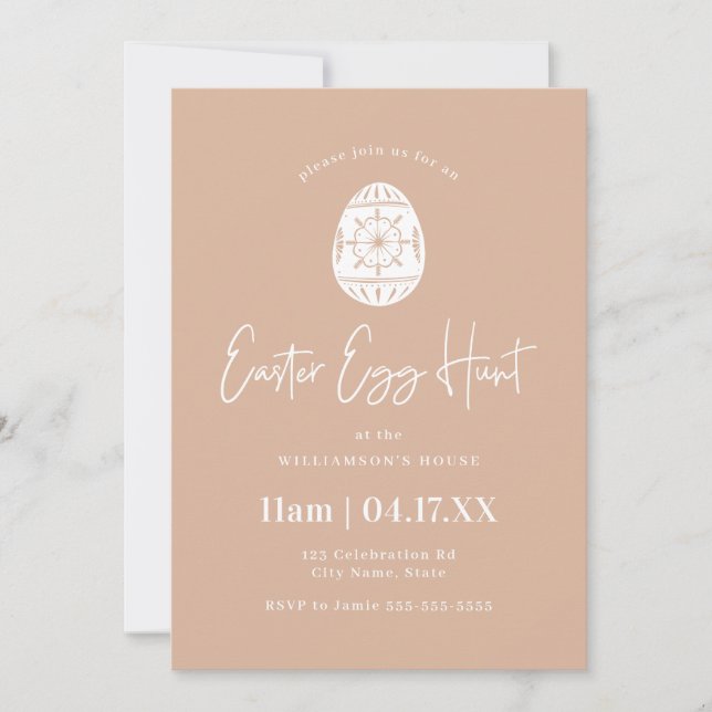 Blush Pink Easter Egg Hunt Invitation (Front)