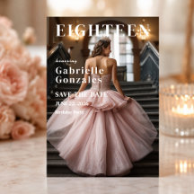 Blush Pink Eighteenth Save The Date