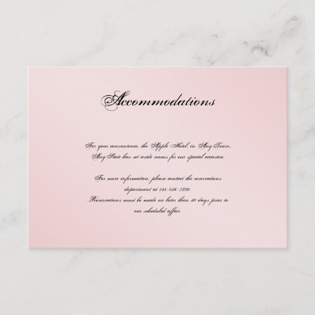 Blush Pink Elegance Wedding Insert (Front)