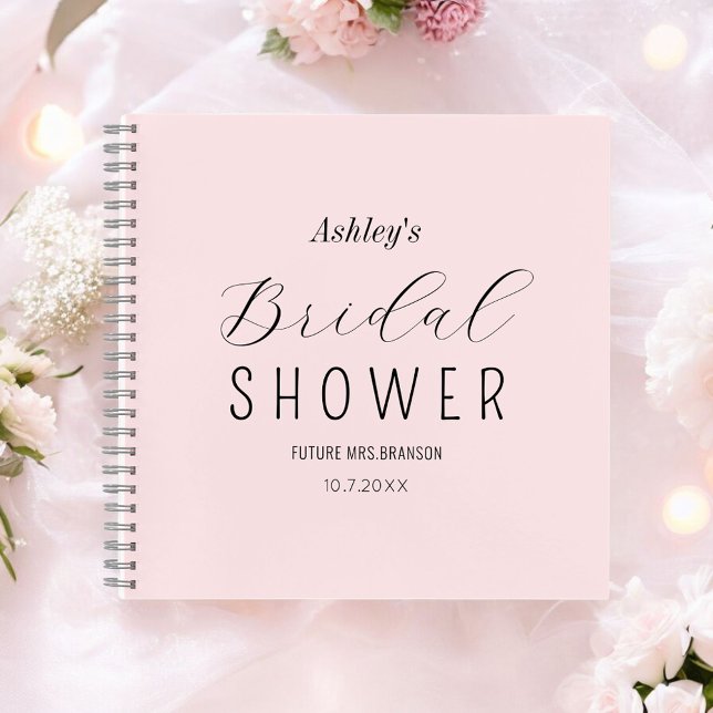 Blush Pink Elegant Bridal Shower Guest Book (Creator Uploaded)