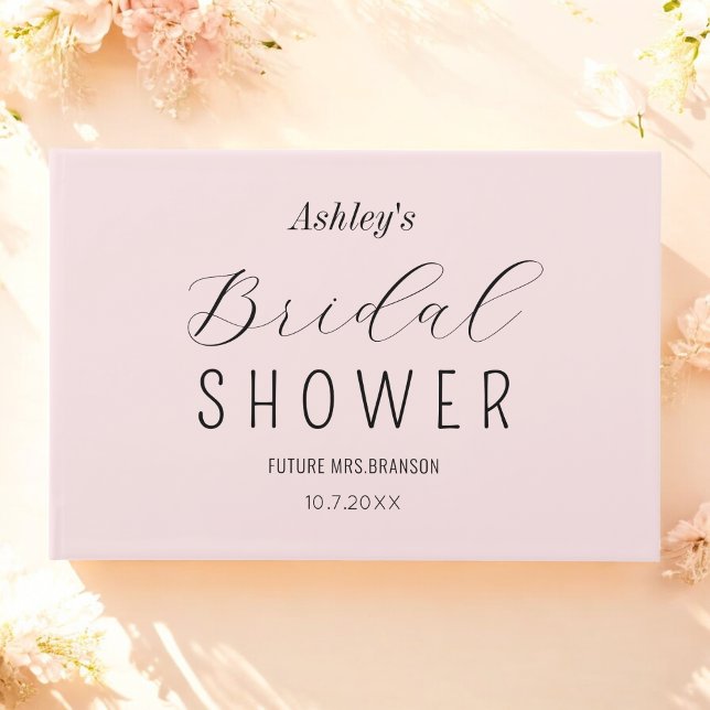 Blush Pink Elegant Bridal Shower Guest Book (Creator Uploaded)