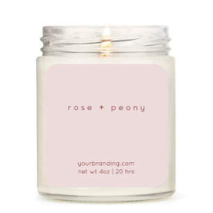 Blush Pink Elegant Candle Cosmetic Sticker Label