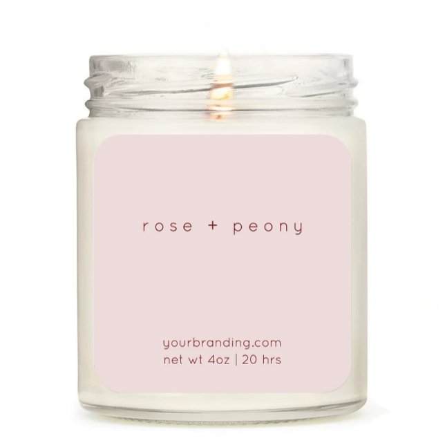 Blush Pink Elegant Candle Cosmetic Sticker Label (Creator Uploaded)
