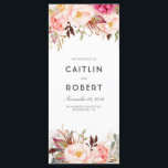 Blush Pink Elegant Floral Wedding Programs Programme<br><div class="desc">Blush pink watercolor flowers wedding programs</div>