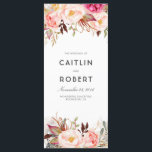 Blush Pink Elegant Floral Wedding Programs Programme<br><div class="desc">Blush pink watercolor flowers wedding programs</div>