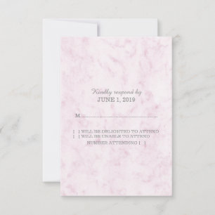 Blush Pink Elegant Marble RSVP Card