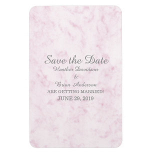 Blush Pink Elegant Marble Save the Date Magnet