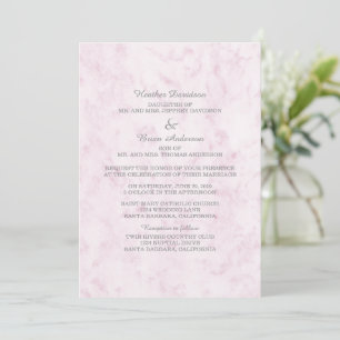 Blush Pink Elegant Marble Wedding Invite