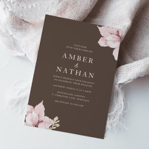 Blush Pink Elegant Modern Wedding Invitation