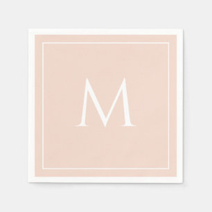 Blush pink elegant monogram initial napkins
