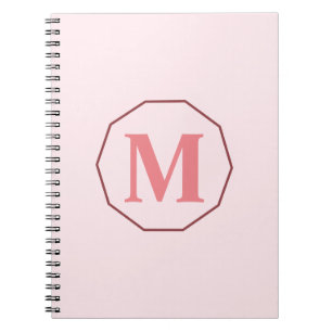 Blush Pink elegant monogram personalised Notebook