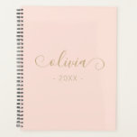 Blush Pink Elegant Script 2024 Planner<br><div class="desc">Add your monogram name and year to this personalised blush pink 2024 planner.</div>