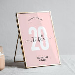 Blush Pink Elegant Script Modern Table Number<br><div class="desc">Finish off your private or business event decor with this elegant blush pink table number sign. This feminine table numbers card features big number in pale pink and elegant calligraphy fonts, great to use for your company function, charity fundraiser, anniversary dinner or wedding reception, this stylish design will suit any...</div>