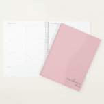 Blush Pink Elegant Simple Minimalist Personalised Planner<br><div class="desc">Dusty Blush Pink Elegant Simple Minimalist Personalised Notebook featuring your name and year in modern script. Our planner is here to help you achieve your goals. It provides a way to stay organised and reflect on your life. With a simple undated design, you can use this planner for any occasion:...</div>
