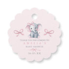 Blush Pink Elephant Girl Baby Shower Thank You