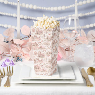 Blush Pink English Village Wedding Watercolor Favour Box