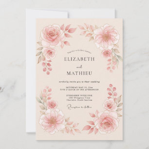 Blush Pink Ethereal Blossom Wedding Invitation