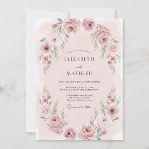 Blush Pink Ethereal Romance Wedding Invitation