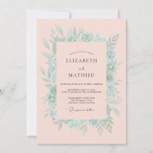 Blush Pink Ethereal Winter Wedding Invitation