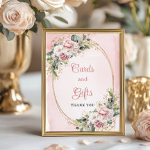 Blush Pink Eucalyptus Cards and Gifts Baby Shower 