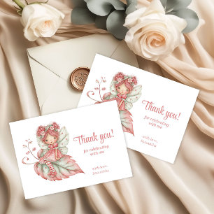 Blush Pink Fairy Whimsy 2nd Birthday Thank You Card