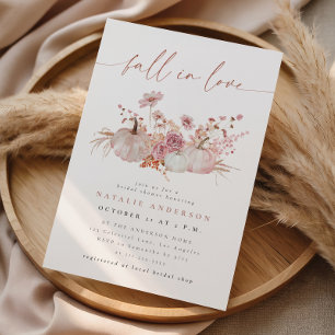 Blush Pink Fall in Love Bridal Shower Invitation