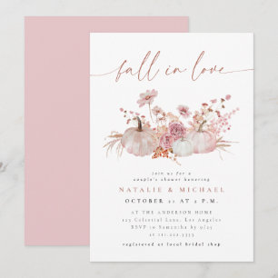 Blush Pink Fall in Love Couple's Shower Invitation