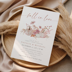 Blush Pink Fall in Love Couple's Shower Invitation