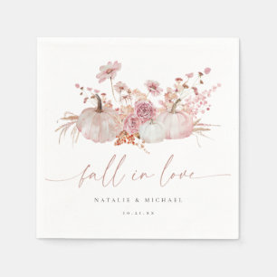 Blush Pink Fall in Love Wedding Napkin