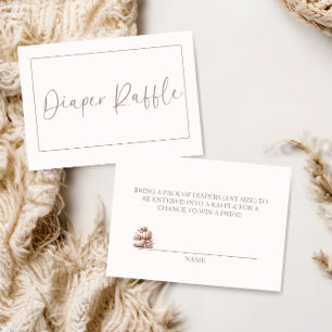 Blush Pink Fall Pumpkin Diaper raffle Thank You Card
