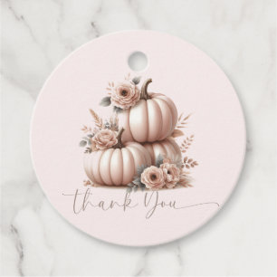 Blush Pink Fall Pumpkin thank you Favour Tags